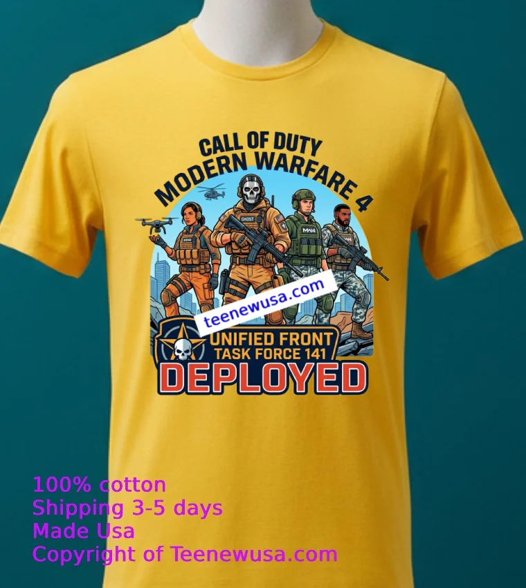 Call Of Duty Modern Warfare 4 T Shirt - yellow-t-shirt 2 Call Of Duty Modern Warfare 4 T Shirt Yellow T Shirt 2
