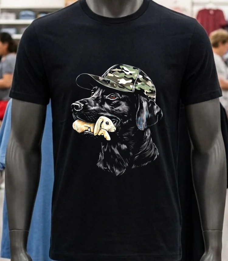 Camo Dog Hunting Rabbit Shirt - balck-shirt Camo Dog Hunting Rabbit Shirt Balck Shirt 1