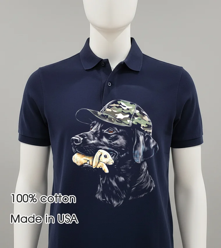 Camo Dog Hunting Rabbit Shirt - navy-shirt Camo Dog Hunting Rabbit Shirt Navy Shirt 1