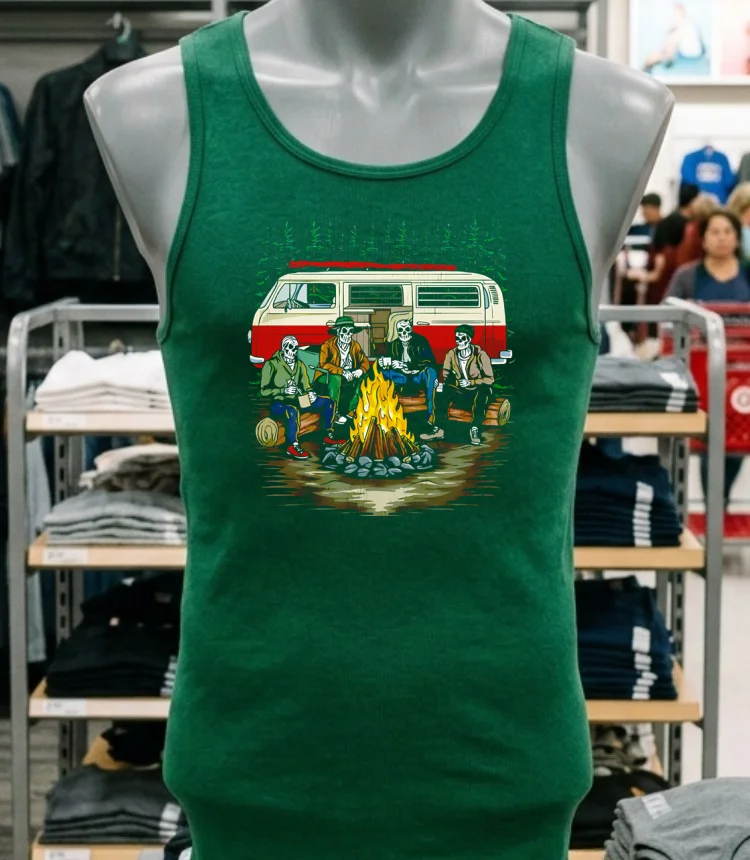 Camping Is In Tents Skeletons Shirt Green Shirt