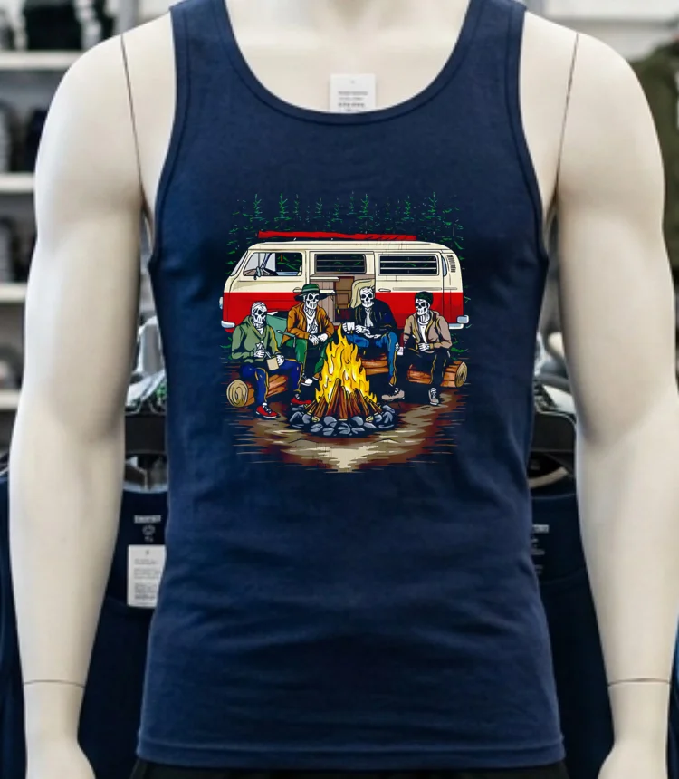 Camping Is In Tents Skeletons Shirt - navy-shirt Camping Is In Tents Skeletons Shirt Navy Shirt