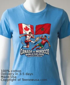 Canada Vs Morocco In The Round Of 16 Of The 2026 World Cup In Houston T Shirt