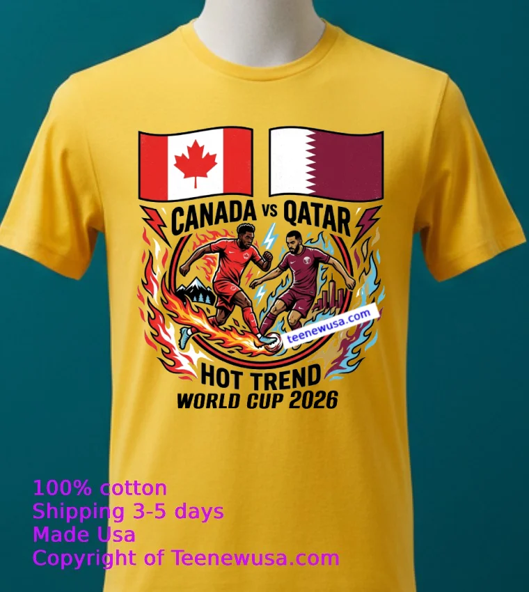 Canada Vs Qatar World Cup 2026 T Shirt Yellow T Shirt 2 1