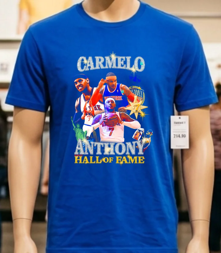 Carmelo Anthony Hall Of Fame Shirt - blue-shirt Carmelo Anthony Hall Of Fame Shirt Blue Shirt