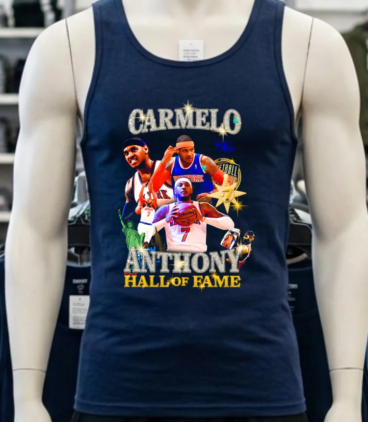 Carmelo Anthony Hall Of Fame Shirt - navy-shirt Carmelo Anthony Hall Of Fame Shirt Navy Shirt