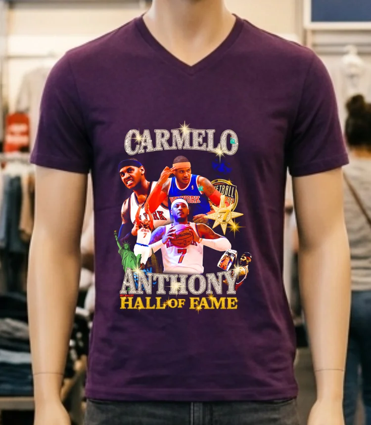 Carmelo Anthony Hall Of Fame Shirt Purple Shirt