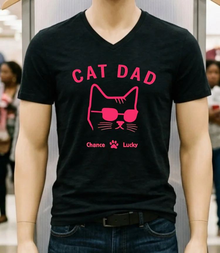 Cat Dad Chance Lucky Shirt - balck-shirt Cat Dad Chance Lucky Shirt Balck Shirt 1