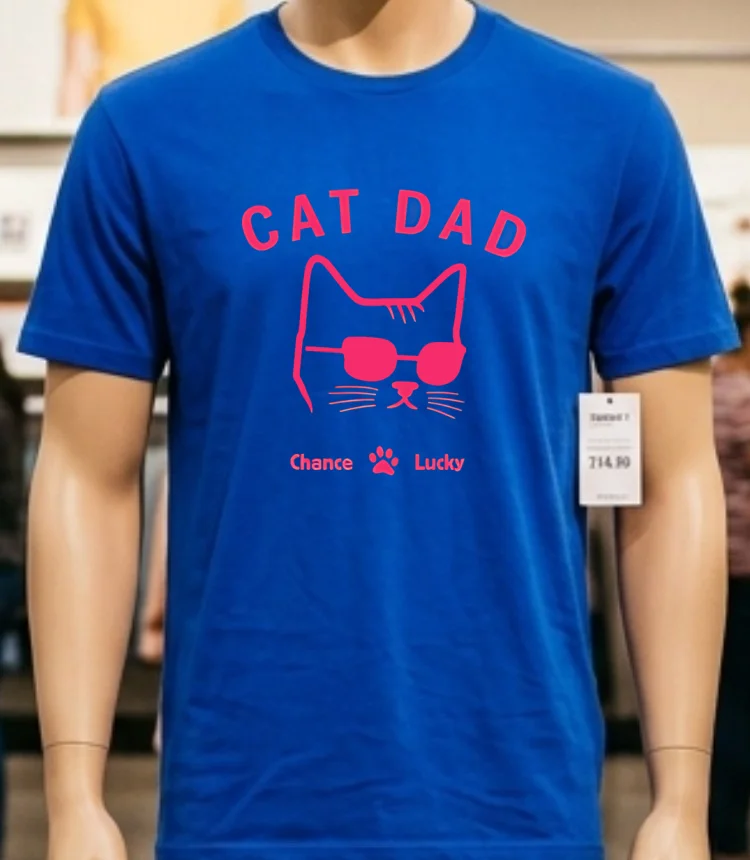 Cat Dad Chance Lucky Shirt - blue-shirt Cat Dad Chance Lucky Shirt Blue Shirt