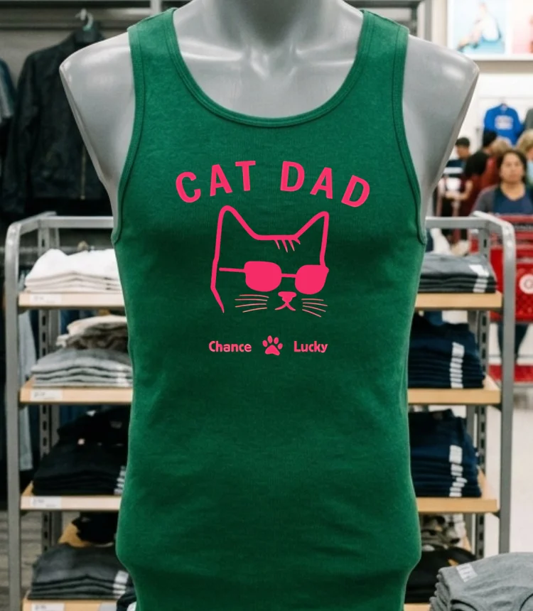 Cat Dad Chance Lucky Shirt - green-shirt Cat Dad Chance Lucky Shirt Green Shirt