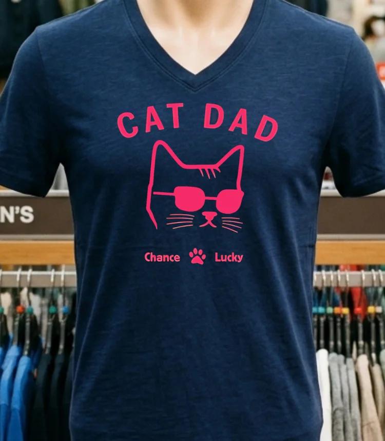 Cat Dad Chance Lucky Shirt - navy-shirt Cat Dad Chance Lucky Shirt Navy Shirt 1
