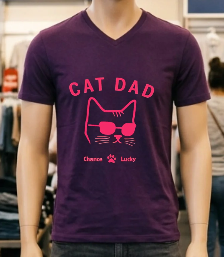 Cat Dad Chance Lucky Shirt Purple Shirt