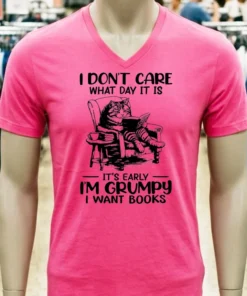 Cat I Don T Care What Day It Is It S Early I M Grumpy I Want Books Shirt