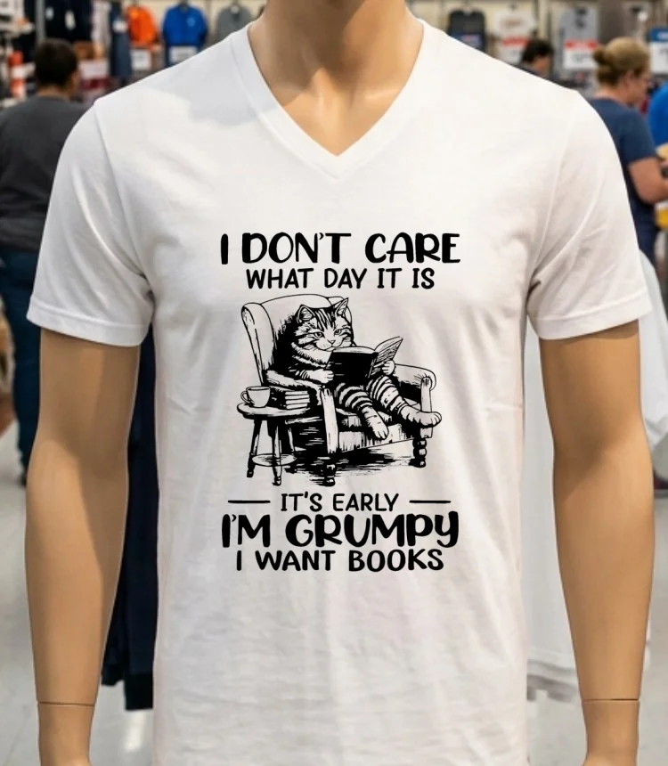 Cat I Don T Care What Day It Is It S Early I M Grumpy I Want Books Shirt - white-t-shirt Cat I Dont Care What Day It Is Its Early Im Grumpy I Want Books Shirt White T Shirt 2