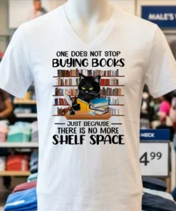 Cat One Does Not Stop Buying Books Shirt