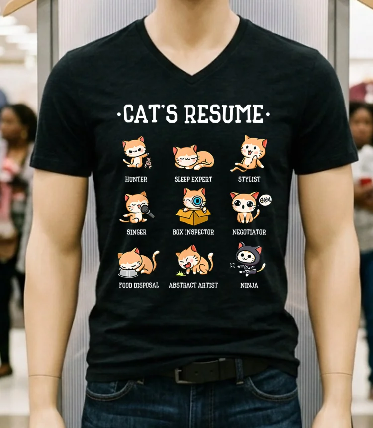 Cat S Resume Life Of A Cat Animal Shirt - balck-shirt Cats Resume Life Of A Cat Animal Shirt Balck Shirt 1