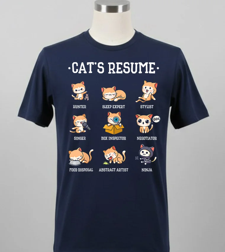 Cats Resume Life Of A Cat Animal Shirt Balck Shirt