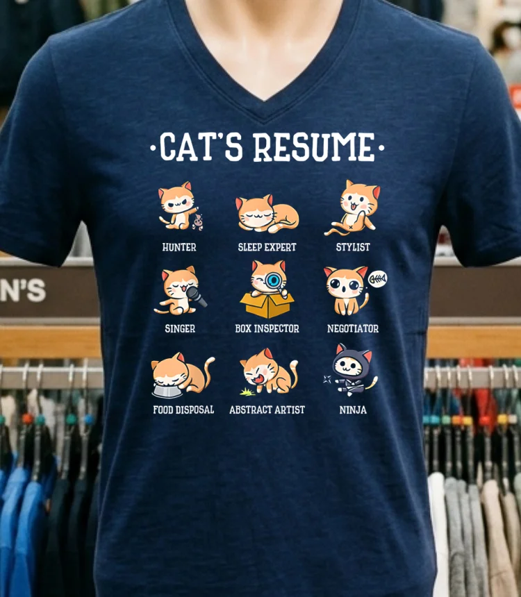 Cat S Resume Life Of A Cat Animal Shirt - navy-shirt Cats Resume Life Of A Cat Animal Shirt Navy Shirt 1