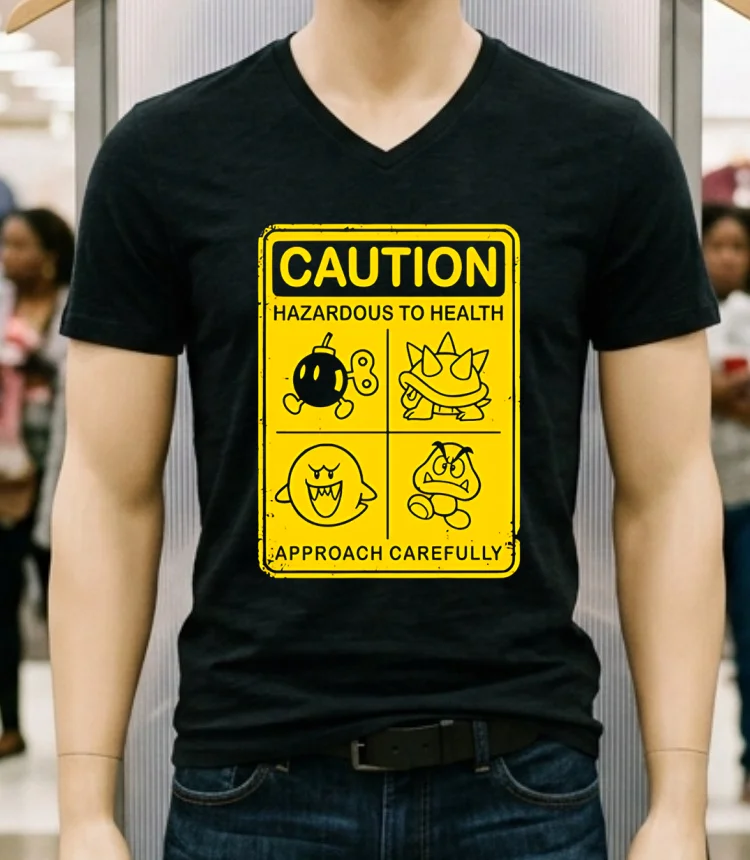 Caution Hazardous To Health Sign Shirt Balck Shirt 1