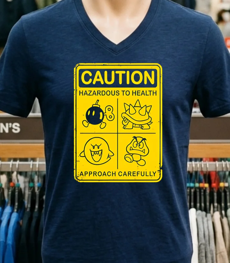 Caution Hazardous To Health Sign Shirt - navy-shirt Caution Hazardous To Health Sign Shirt Navy Shirt 1