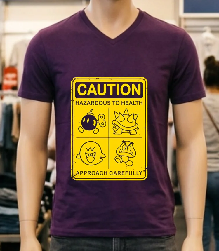 Caution Hazardous To Health Sign Shirt - purple-shirt Caution Hazardous To Health Sign Shirt Purple Shirt