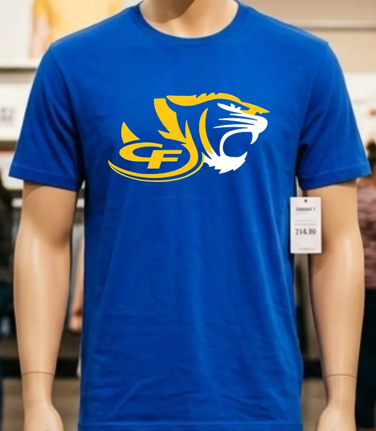 Cf Tiger High School Logo Shirt - blue-shirt Cf Tiger High School Logo Shirt Blue Shirt