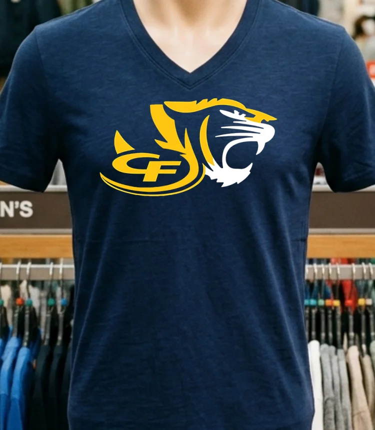 Cf Tiger High School Logo Shirt - navy-shirt Cf Tiger High School Logo Shirt Navy Shirt 1
