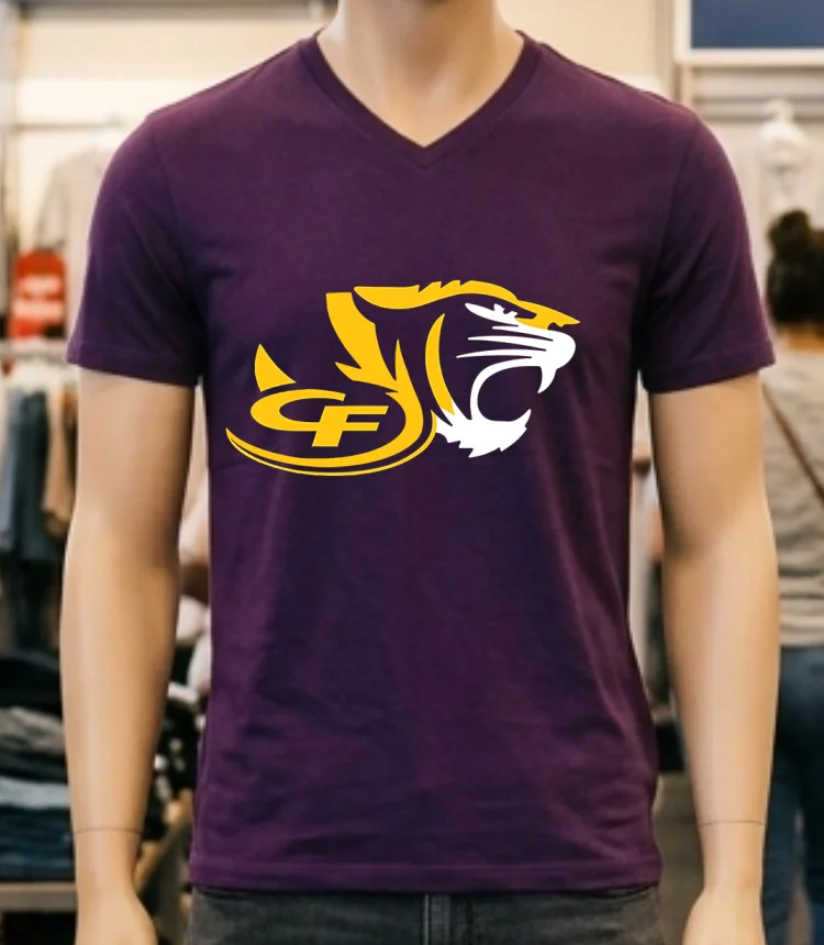 Cf Tiger High School Logo Shirt - purple-shirt Cf Tiger High School Logo Shirt Purple Shirt