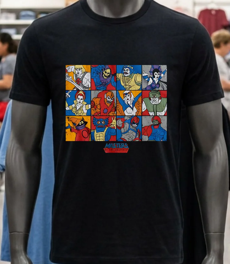 Character Panels Masters Of The Universe Retro Shirt - balck-shirt Character Panels Masters Of The Universe Retro Shirt Balck Shirt 1