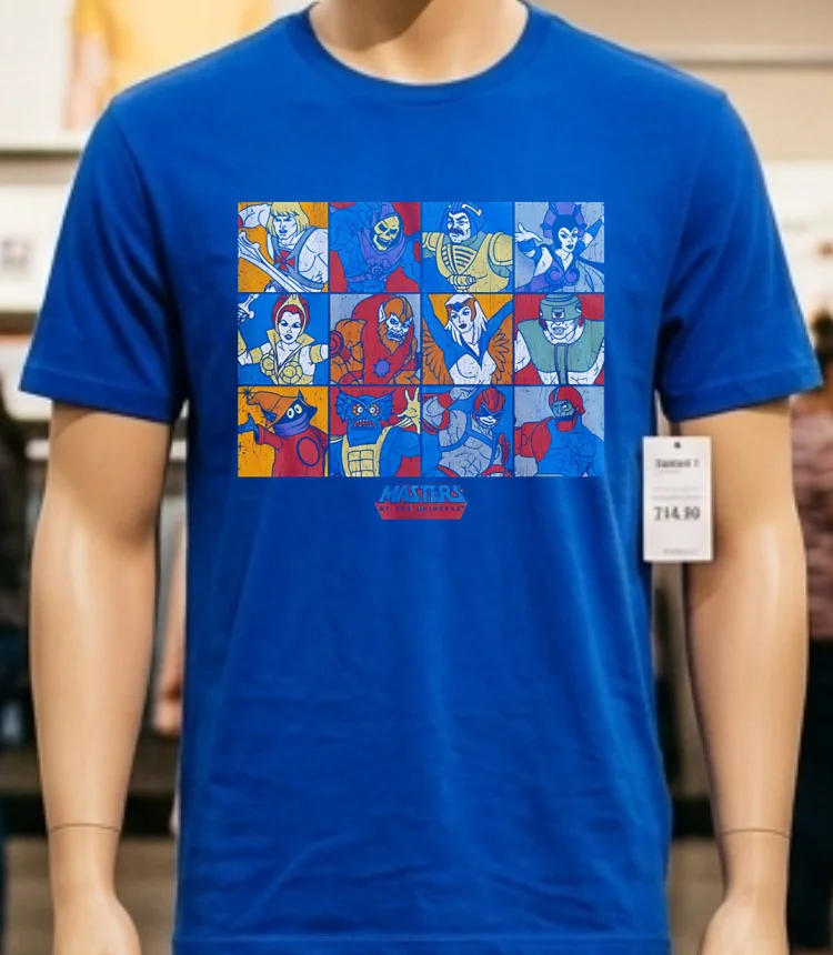 Character Panels Masters Of The Universe Retro Shirt - blue-shirt Character Panels Masters Of The Universe Retro Shirt Blue Shirt