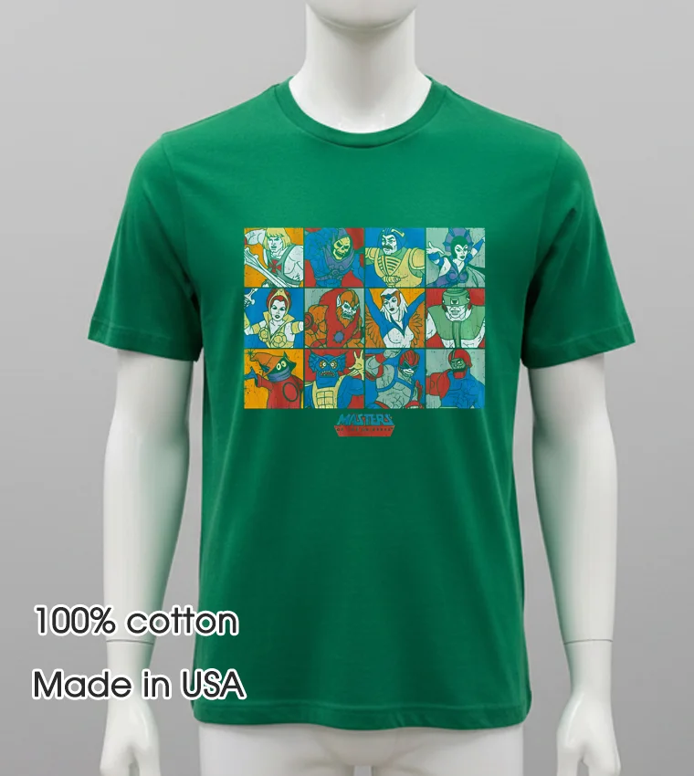 Character Panels Masters Of The Universe Retro Shirt - green-shirt Character Panels Masters Of The Universe Retro Shirt Green Shirt