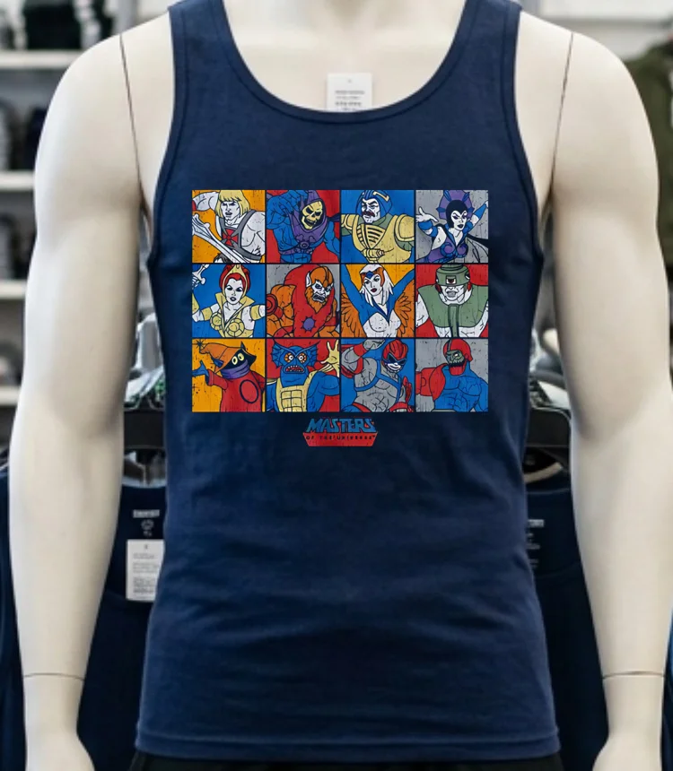Character Panels Masters Of The Universe Retro Shirt - navy-shirt Character Panels Masters Of The Universe Retro Shirt Navy Shirt
