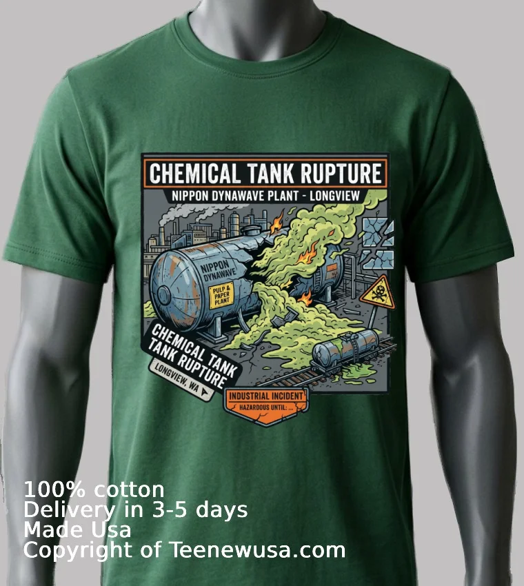 Chemical Tank Rupture At Nippon Dynawave Pulp And Paper Mill In Longview T Shirt - green-shirt Chemical Tank Rupture At Nippon Dynawave Pulp And Paper Mill In Longview T Shirt Green Shirt