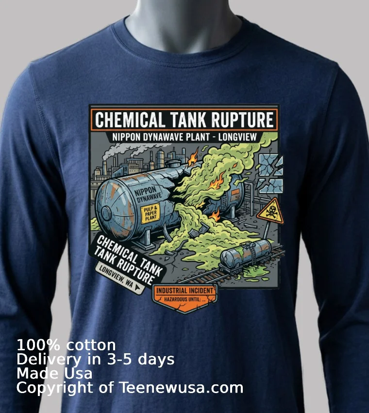Chemical Tank Rupture At Nippon Dynawave Pulp And Paper Mill In Longview T Shirt Navy Shirt
