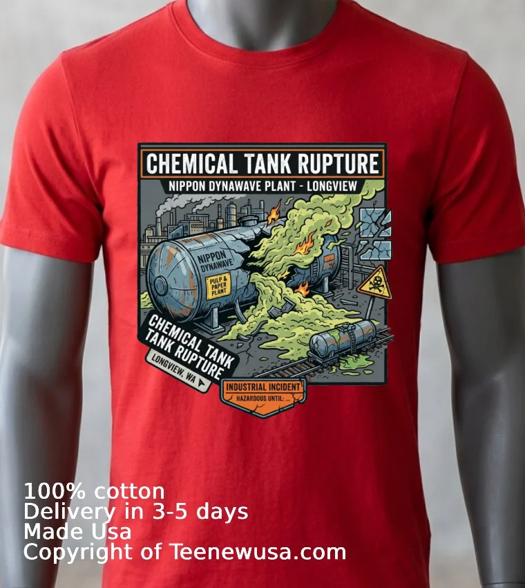 Chemical Tank Rupture At Nippon Dynawave Pulp And Paper Mill In Longview T Shirt Red Shirt