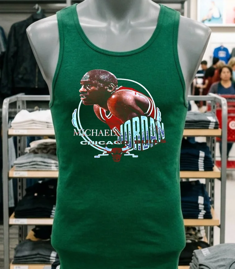 Chicago Bulls Michael Jordan Single Stitched Vintage 90S Shirt - green-shirt Chicago Bulls Michael Jordan Single Stitched Vintage 90s Shirt Green Shirt