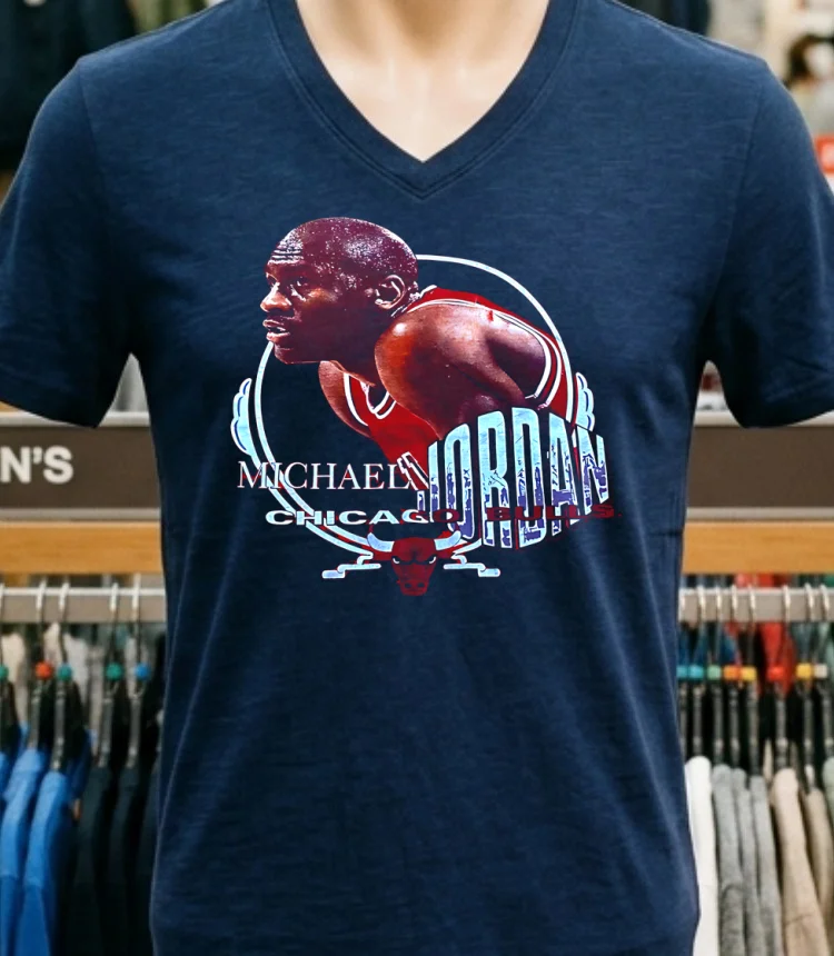 Chicago Bulls Michael Jordan Single Stitched Vintage 90S Shirt - navy-shirt Chicago Bulls Michael Jordan Single Stitched Vintage 90s Shirt Navy Shirt 1