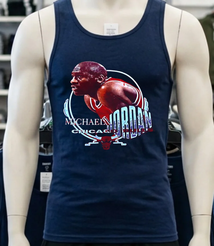 Chicago Bulls Michael Jordan Single Stitched Vintage 90s Shirt Navy Shirt