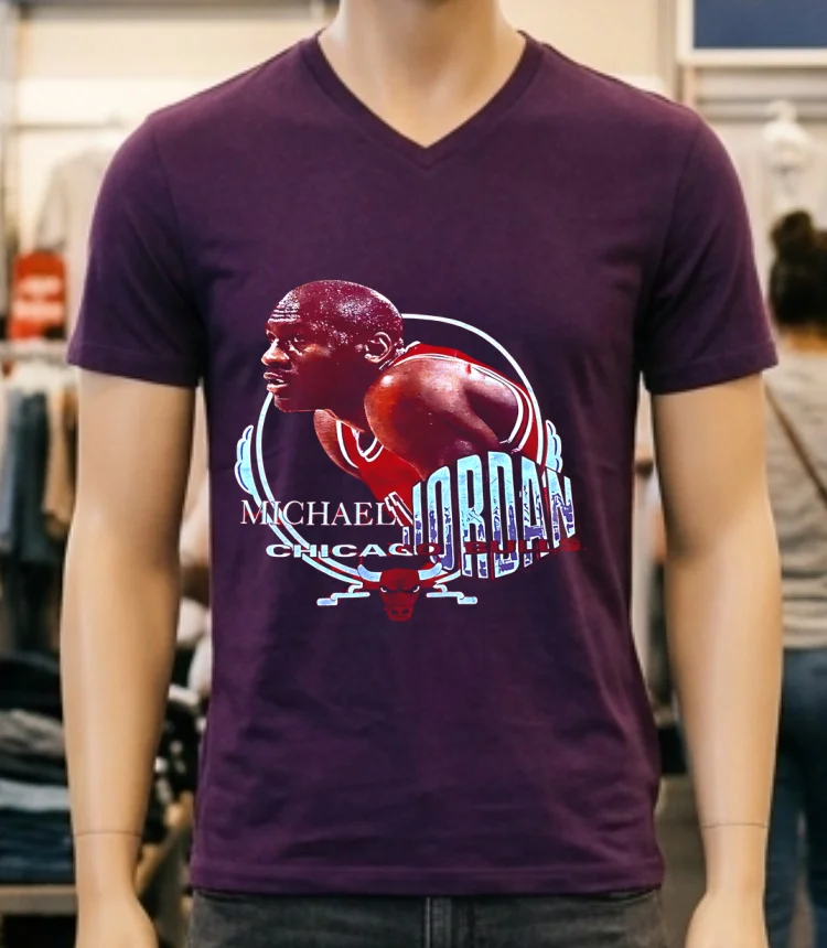 Chicago Bulls Michael Jordan Single Stitched Vintage 90S Shirt - purple-shirt Chicago Bulls Michael Jordan Single Stitched Vintage 90s Shirt Purple Shirt