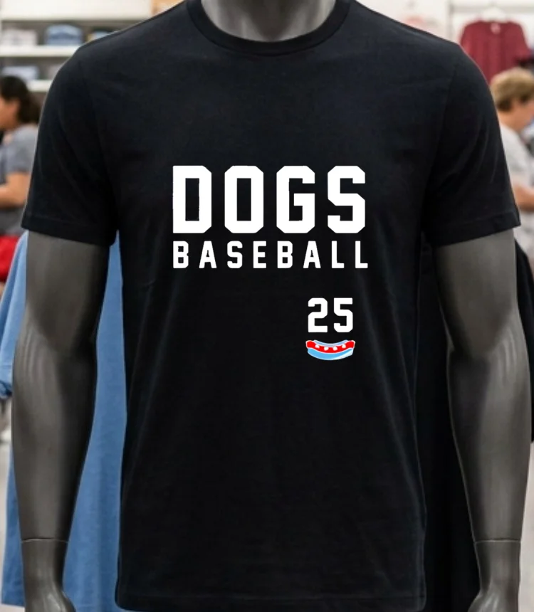 Chicago Dogs Baseball 25 Shirt - balck-shirt Chicago Dogs Baseball 25 Shirt Balck Shirt 1