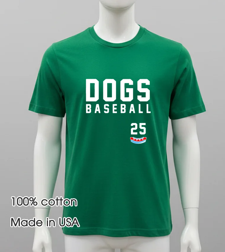 Chicago Dogs Baseball 25 Shirt - green-shirt Chicago Dogs Baseball 25 Shirt Green Shirt