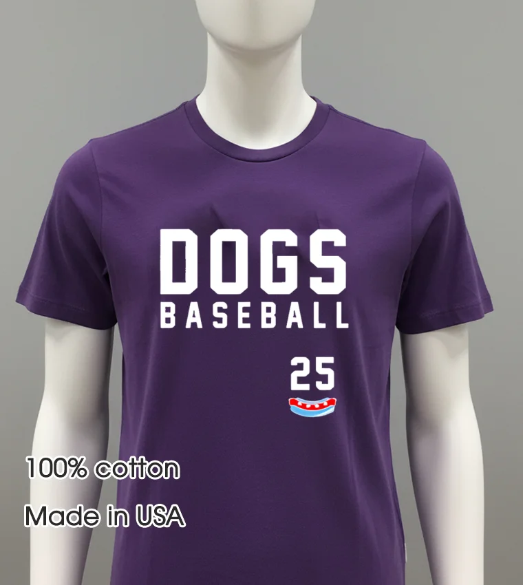 Chicago Dogs Baseball 25 Shirt - purple-shirt Chicago Dogs Baseball 25 Shirt Purple Shirt 1