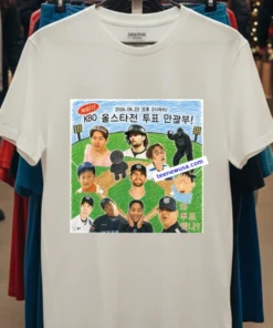 Choi Jung-hyeong's 500m race jersey and Kim Hansul's cheerleading team jersey t-shirt