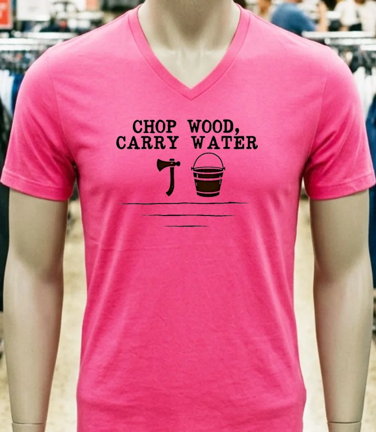 Chop Wood Carry Water Shirt - pink-t-shirt Chop Wood Carry Water Shirt Pink T Shirt