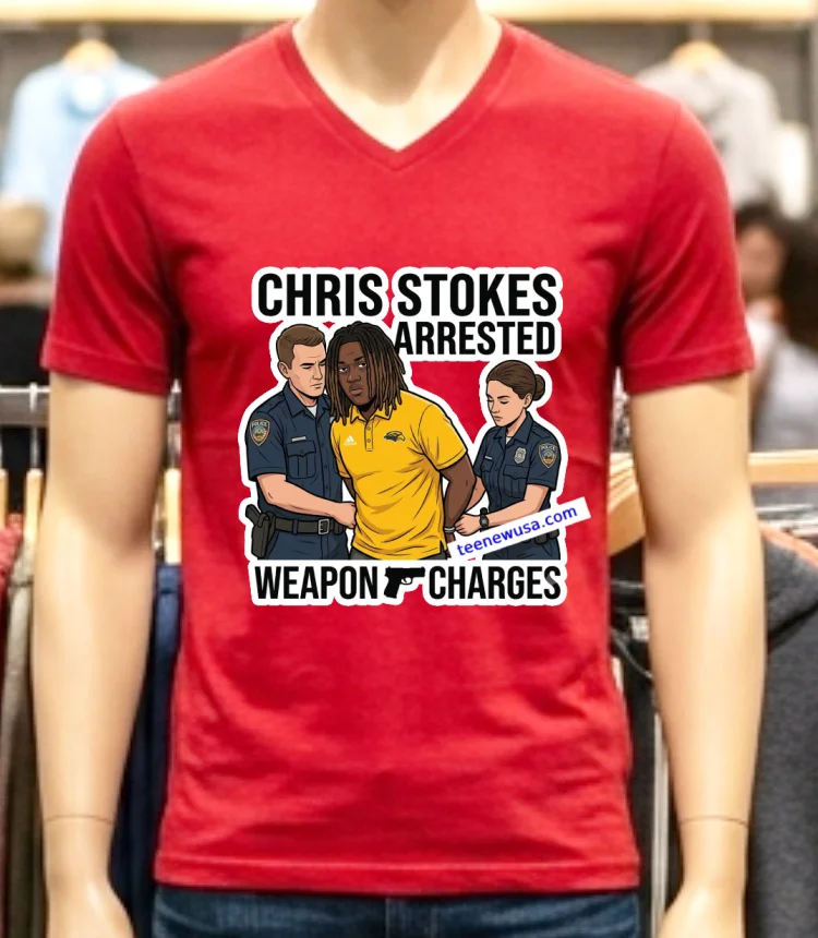 Christopher (Chris) Stokes Arrested For Possession Of A Weapon T Shirt - red-shirt Christopher Chris Stokes Arrested For Possession Of A Weapon T Shirt Red Shirt