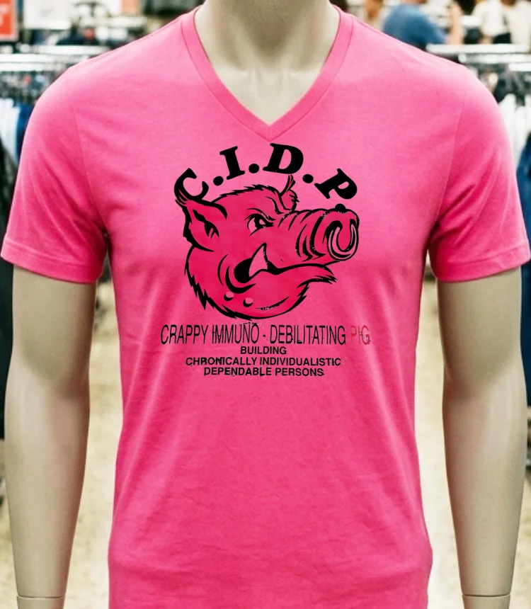 C.i.d.p Crappy Immuno Debilitating Pig Shirt - pink-t-shirt Cidp Crappy Immuno Debilitating Pig Shirt Pink T Shirt