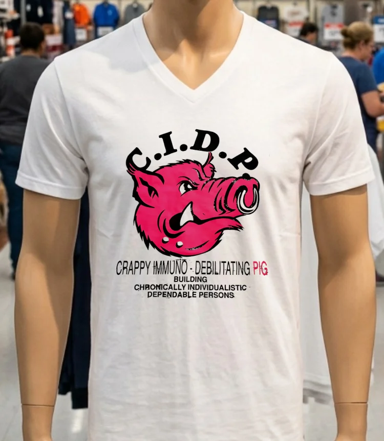 C.i.d.p Crappy Immuno Debilitating Pig Shirt - white-t-shirt Cidp Crappy Immuno Debilitating Pig Shirt White T Shirt 2