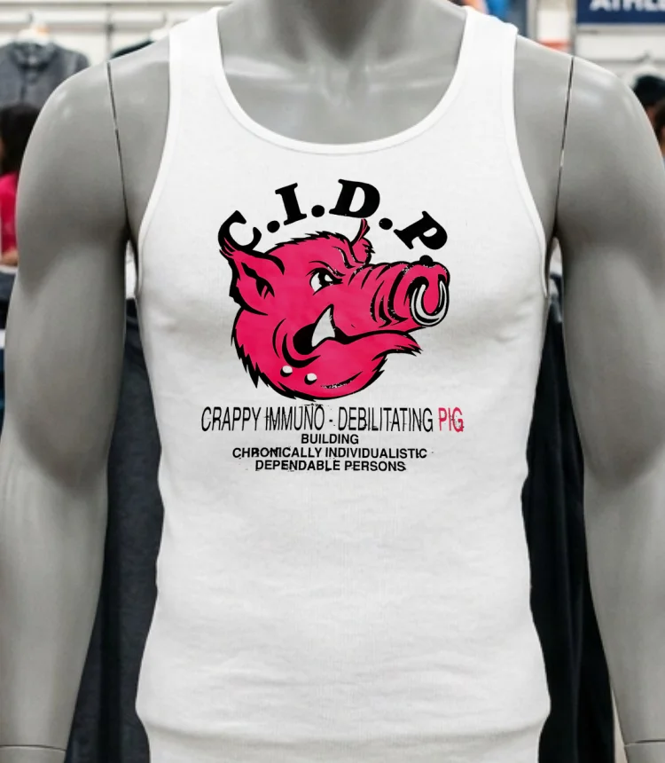 C.i.d.p Crappy Immuno Debilitating Pig Shirt - white-t-shirt Cidp Crappy Immuno Debilitating Pig Shirt White T Shirt