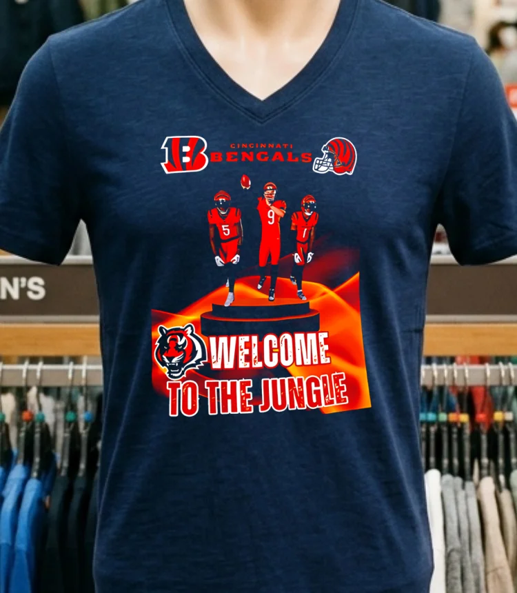 Cincinnati Bengals Welcome To The Jungle Shirt - navy-shirt Cincinnati Bengals Welcome To The Jungle Shirt Navy Shirt 1