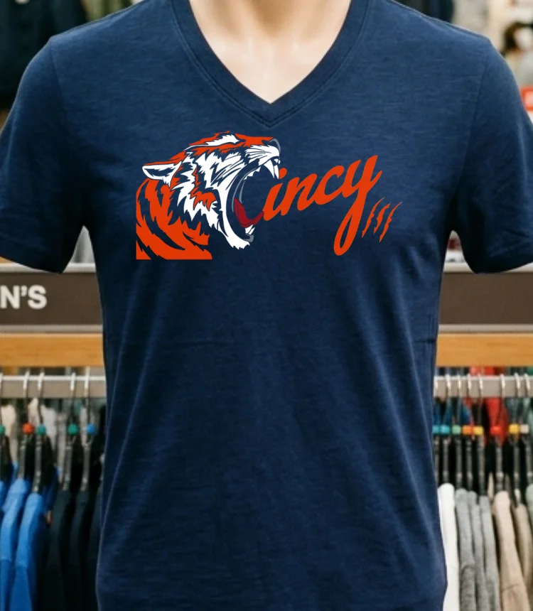 Cincinnati Tigers Scream Shirt - navy-shirt Cincinnati Tigers Scream Shirt Navy Shirt 1