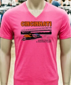 Cincinnati Where Pigs Fly And Hooters Float Vintage Shirt